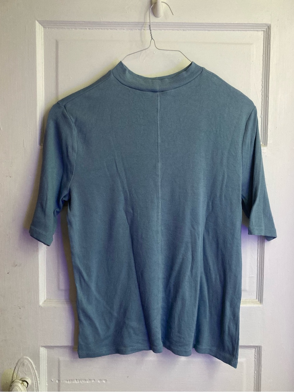 Blue Mock Neck Shirt